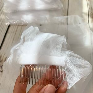 6 White two tiered wedding veils